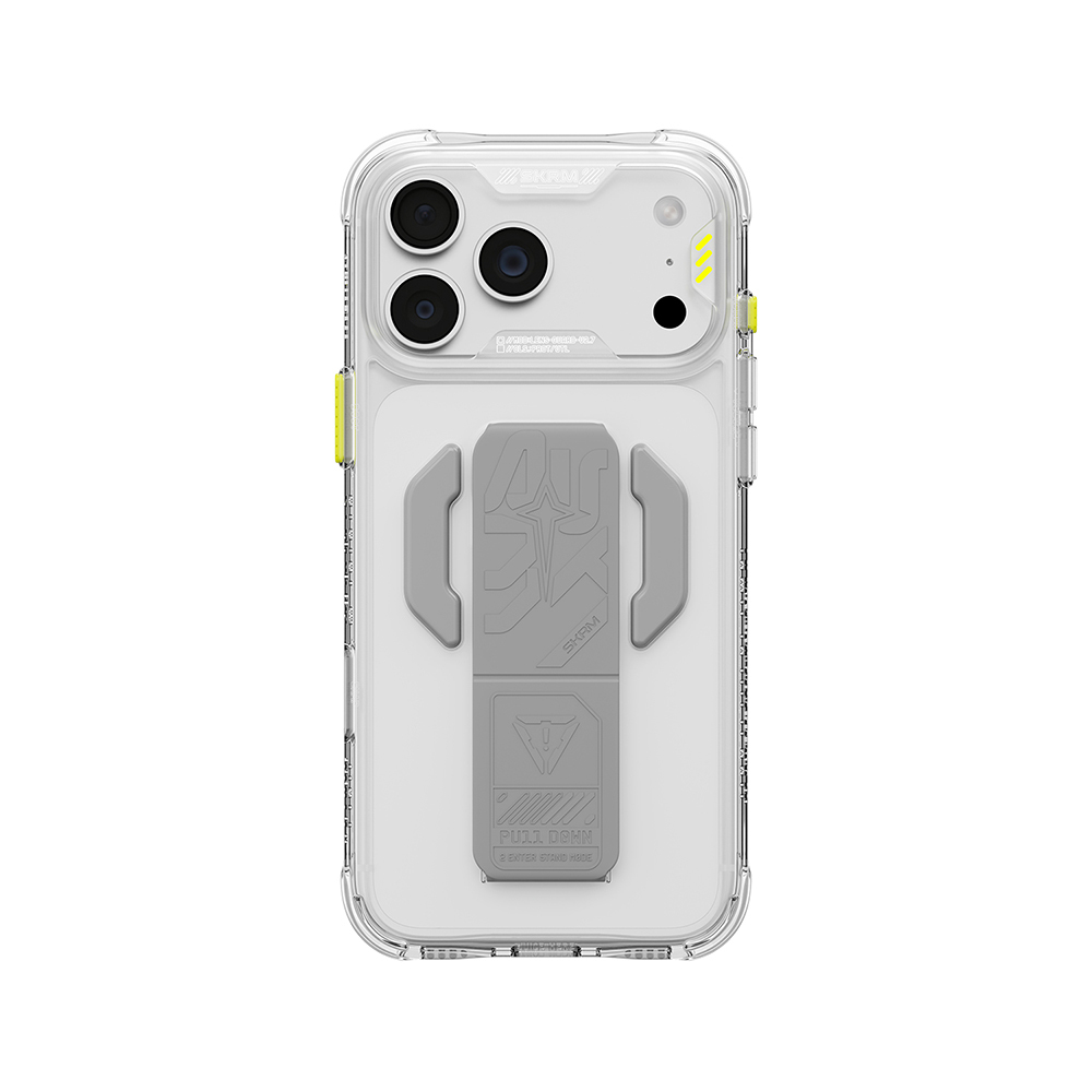 Apple iPhone 18 Pro Max Kılıf M-safe Şarj Özellikli Teknoloji Desenli Skinarma Helio CE Mag Charge Standlı Kapak - 4