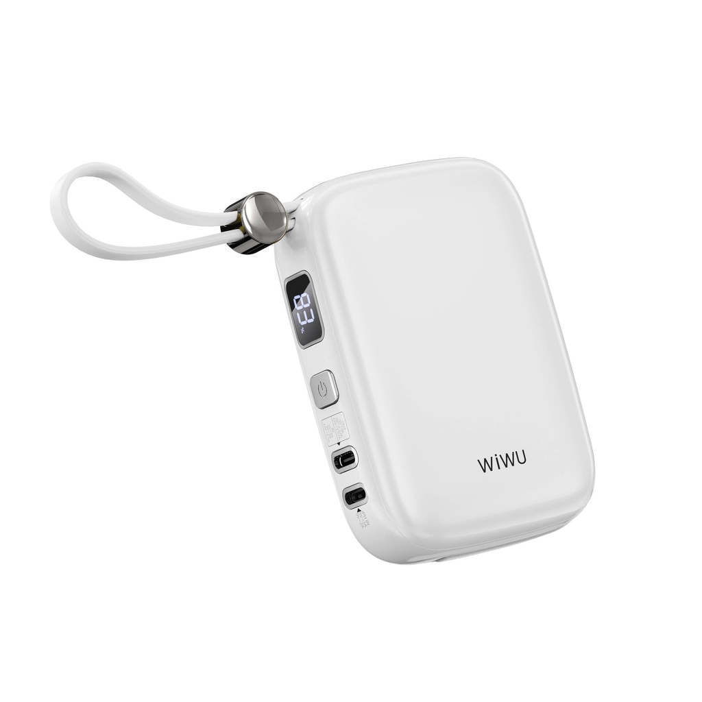 Wiwu Wi-P042 Monaco Serisi Lightning ve Type-C Kablolu Dijital LED Göstergeli Askılı Powerbank 10000mAh - 4