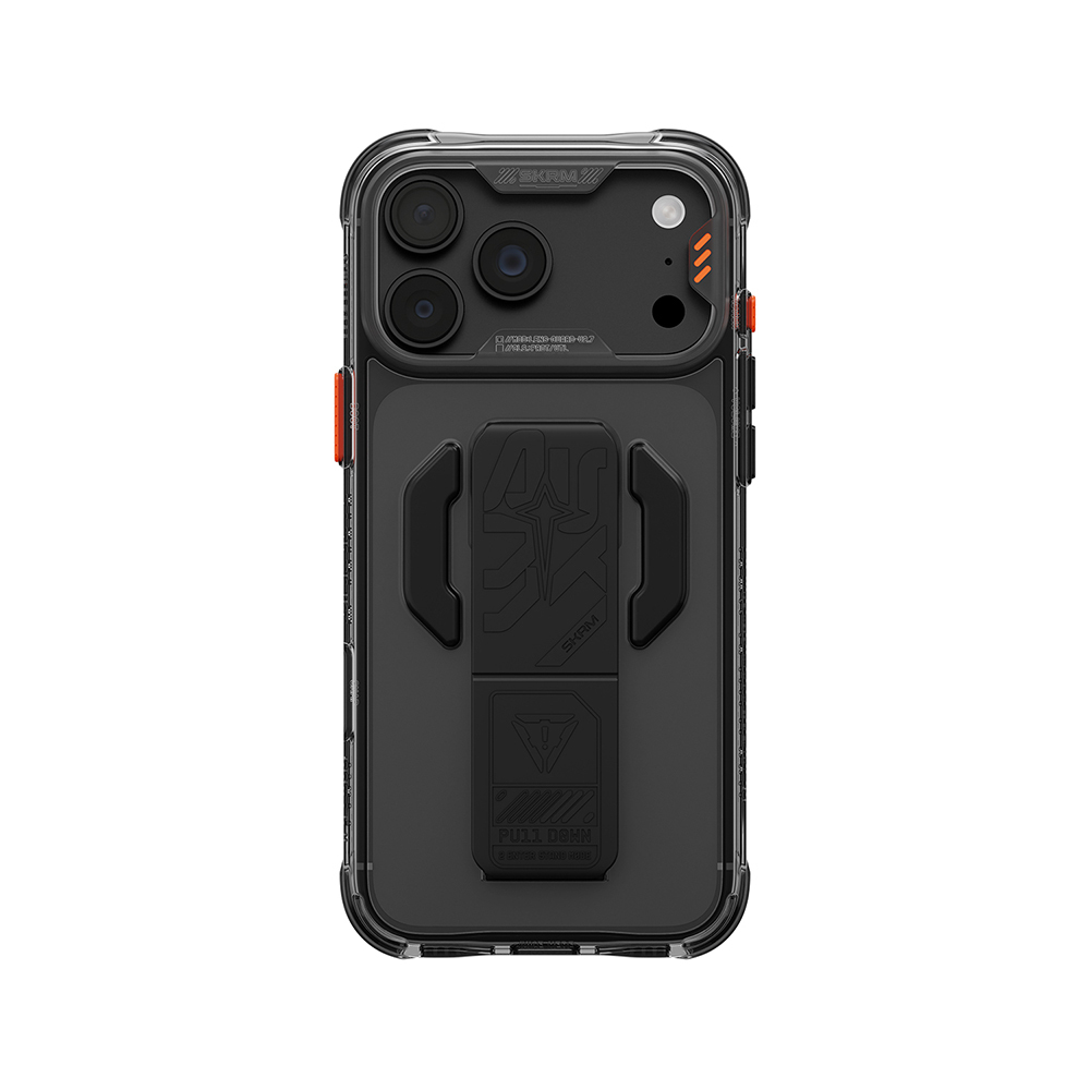 Apple iPhone 18 Pro Max Kılıf M-safe Şarj Özellikli Teknoloji Desenli Skinarma Helio CE Mag Charge Standlı Kapak - 7