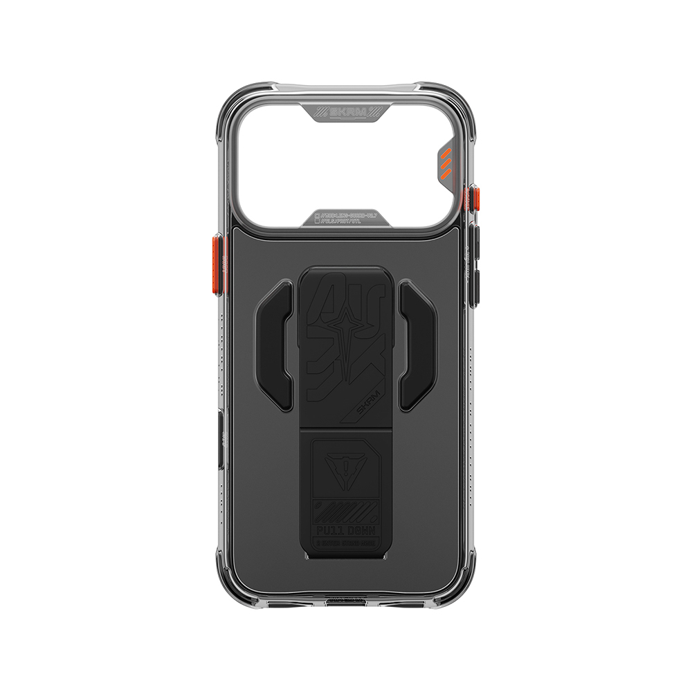 Apple iPhone 18 Pro Max Kılıf M-safe Şarj Özellikli Teknoloji Desenli Skinarma Helio CE Mag Charge Standlı Kapak - 8