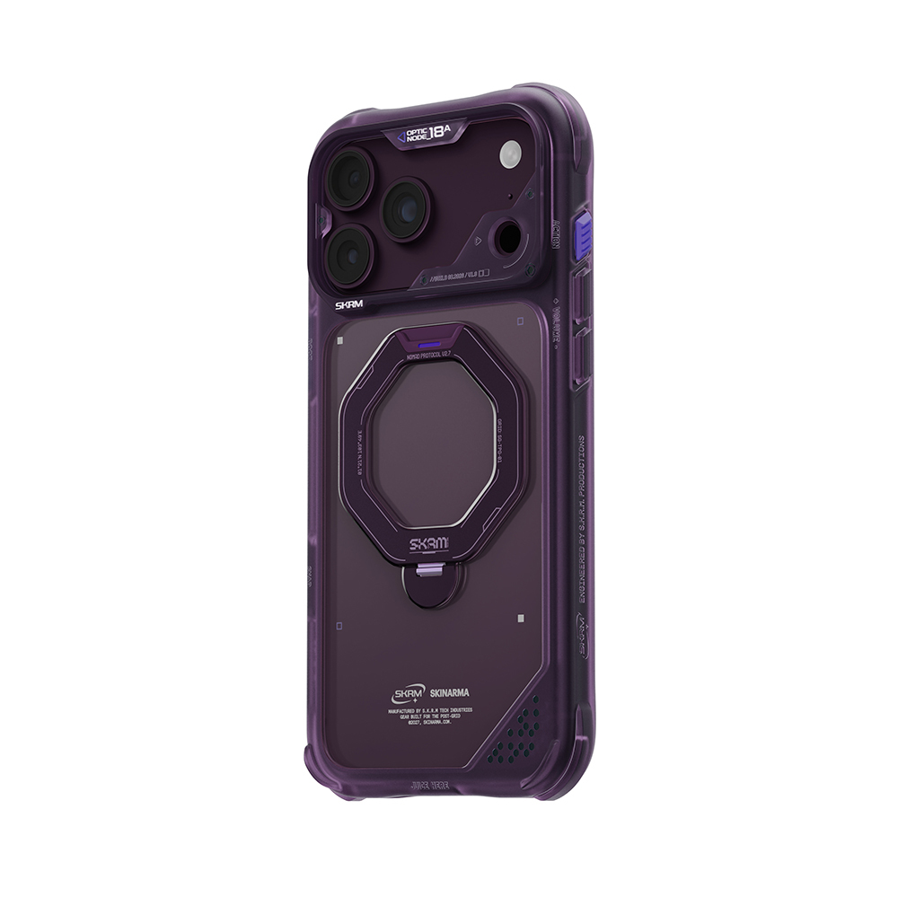 Apple iPhone 18 Pro Kılıf M-safe Şarj Özellikli Standlı Skinarma Saturn Kapak - 4