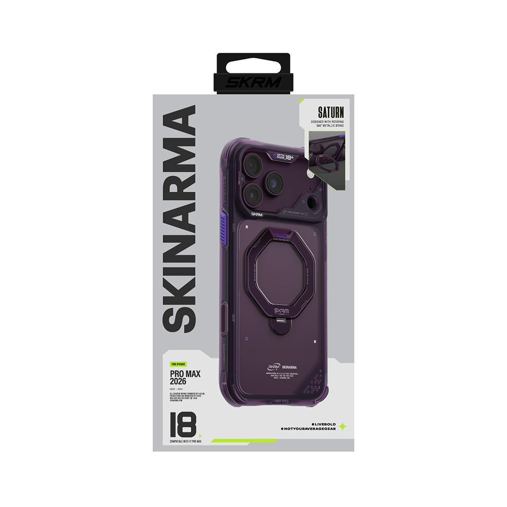 Apple iPhone 18 Pro Max Kılıf M-safe Şarj Özellikli Standlı Skinarma Saturn Kapak - 11