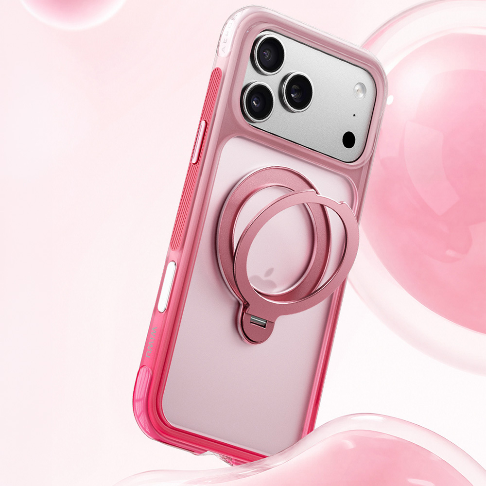 Apple iPhone 18 Pro Kılıf Wiwu AS-204 AeroShield Aurora Ultra Serisi M-safe Şarj Özellikli Airbag Tasarımlı Standlı Kapak - 7