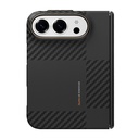 Apple iPhone Duo (Fold) Kılıf M-safe Şarj Özellikli Metal Kamera Çerçeveli Raptic Aramid SkinPro Mondrian Serisi Karbon Kapak - 2
