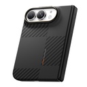 Apple iPhone Duo (Fold) Kılıf M-safe Şarj Özellikli Metal Kamera Çerçeveli Raptic Aramid SkinPro Mondrian Serisi Karbon Kapak - 3