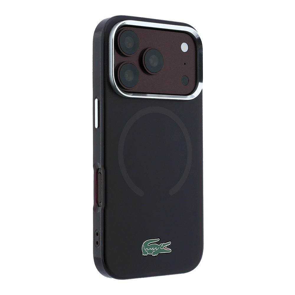 Apple iPhone 18 Pro Kılıf Lacoste Orjinal Lisanslı M-safe Şarj Özellikli Lake Timsah Logolu IML Frosted Kapak - 3