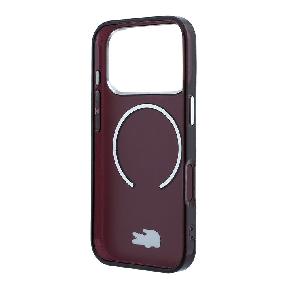 Apple iPhone 18 Pro Kılıf Lacoste Orjinal Lisanslı M-safe Şarj Özellikli Lake Timsah Logolu IML Frosted Kapak - 6