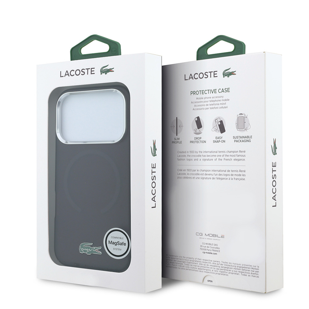 Apple iPhone 18 Pro Kılıf Lacoste Orjinal Lisanslı M-safe Şarj Özellikli Lake Timsah Logolu IML Frosted Kapak - 7