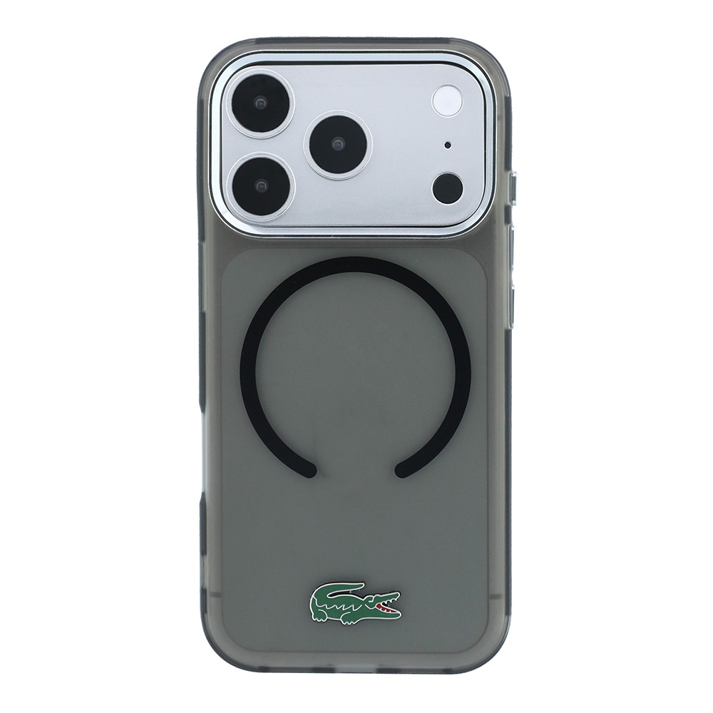 Apple iPhone 18 Pro Kılıf Lacoste Orjinal Lisanslı M-safe Şarj Özellikli Lake Timsah Logolu IML Frosted Kapak - 5