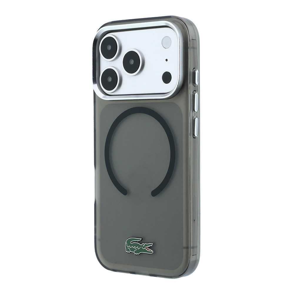 Apple iPhone 18 Pro Kılıf Lacoste Orjinal Lisanslı M-safe Şarj Özellikli Lake Timsah Logolu IML Frosted Kapak - 6
