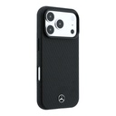 Apple iPhone 18 Pro Max Kılıf Mercedes Benz Orjinal Lisanslı M-safe Şarj Özellikli 3D Metal Logolu Wrap Wood Deri Kapak - 3