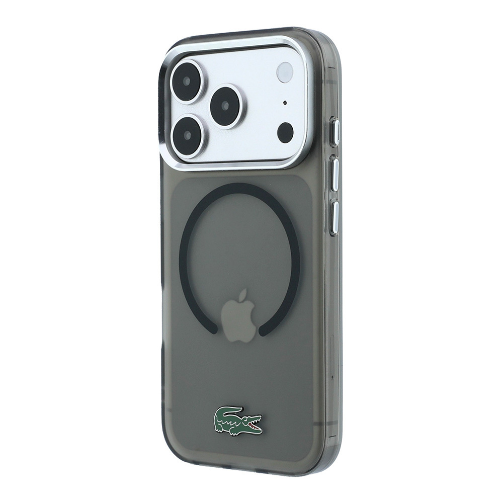 Apple iPhone 18 Pro Max Kılıf Lacoste Orjinal Lisanslı M-safe Şarj Özellikli Lake Timsah Logolu IML Frosted Kapak - 1
