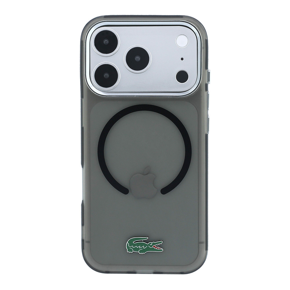 Apple iPhone 18 Pro Max Kılıf Lacoste Orjinal Lisanslı M-safe Şarj Özellikli Lake Timsah Logolu IML Frosted Kapak - 2