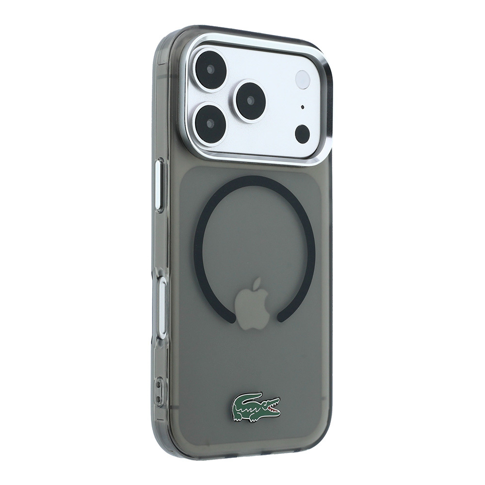 Apple iPhone 18 Pro Max Kılıf Lacoste Orjinal Lisanslı M-safe Şarj Özellikli Lake Timsah Logolu IML Frosted Kapak - 3