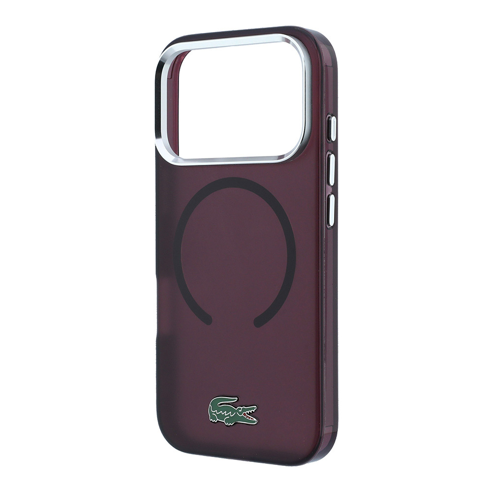 Apple iPhone 18 Pro Max Kılıf Lacoste Orjinal Lisanslı M-safe Şarj Özellikli Lake Timsah Logolu IML Frosted Kapak - 5