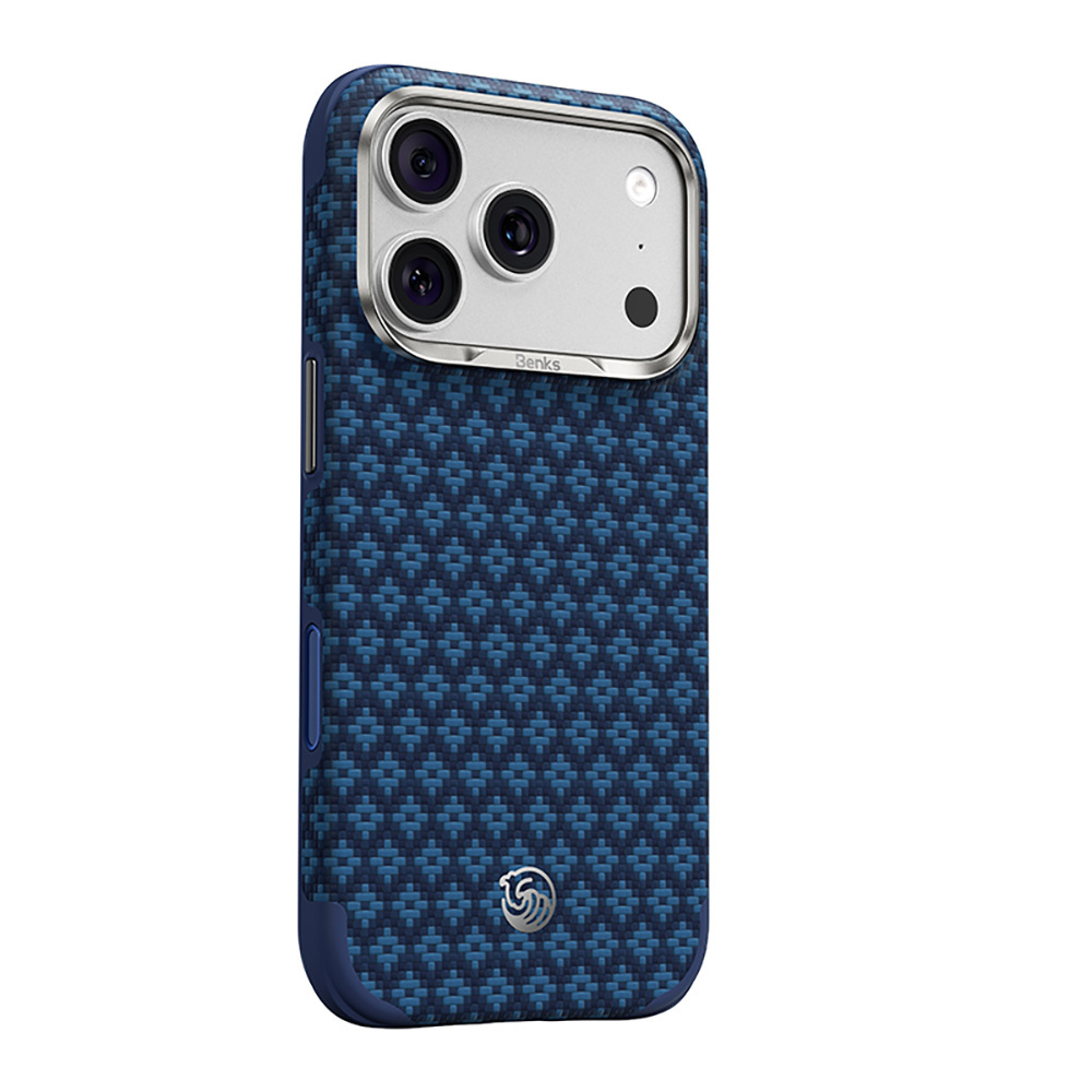 Apple iPhone 17 Pro Uyumlu Kılıf M-Safe Şarj Özellikli Yükseltilmiş Kamera Çerçeveli Benks ArmorGrid ArmorEdge X9 Serisi Kevlar Karbon Kapak - 1