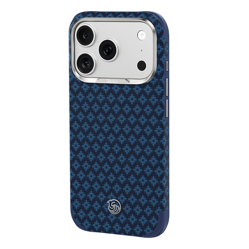 Apple iPhone 17 Pro Uyumlu Kılıf M-Safe Şarj Özellikli Yükseltilmiş Kamera Çerçeveli Benks ArmorGrid ArmorEdge X9 Serisi Kevlar Karbon Kapak - 3