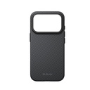 Apple iPhone 18 Pro Kılıf M-safe Şarj Özellikli Aramid Karbon Fiber Pitaka Military-Grade Classic Serisi New Logo Black-Grey Twill Kapak - 15