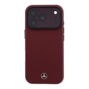 Apple iPhone 18 Pro Kılıf Mercedes Benz Orjinal Lisanslı M-safe Şarj Özellikli 3D Metal Logolu Wrap Wood Deri Kapak - 2