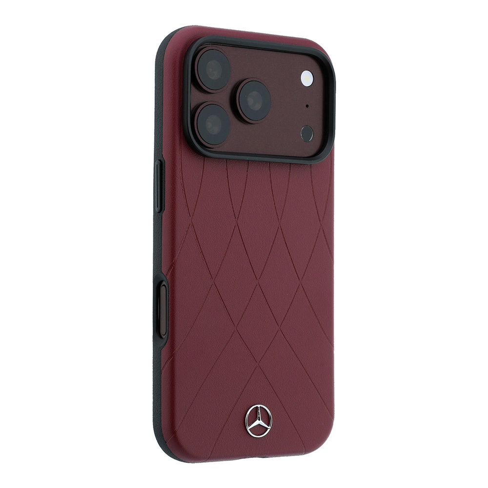 Apple iPhone 18 Pro Kılıf Mercedes Benz Orjinal Lisanslı M-safe Şarj Özellikli 3D Metal Logolu Crossed Lines Kapak - 3