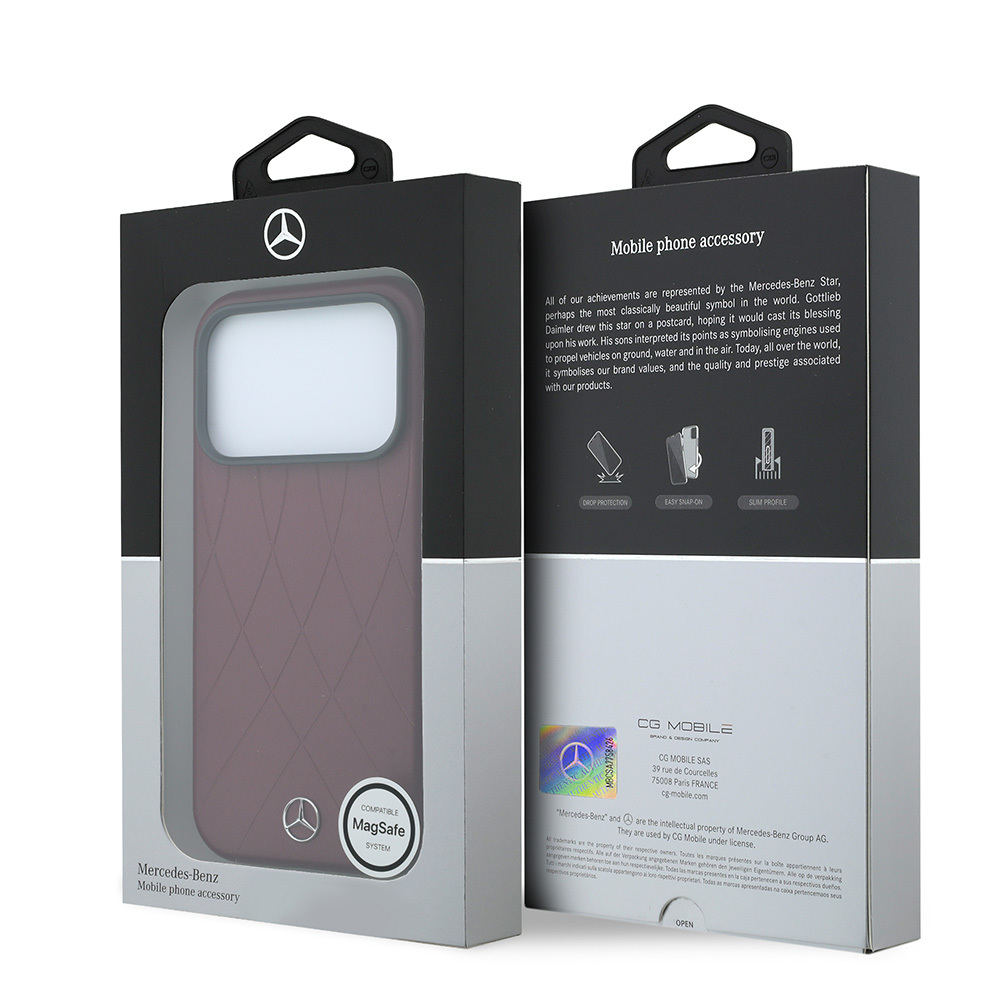 Apple iPhone 18 Pro Kılıf Mercedes Benz Orjinal Lisanslı M-safe Şarj Özellikli 3D Metal Logolu Crossed Lines Kapak - 7
