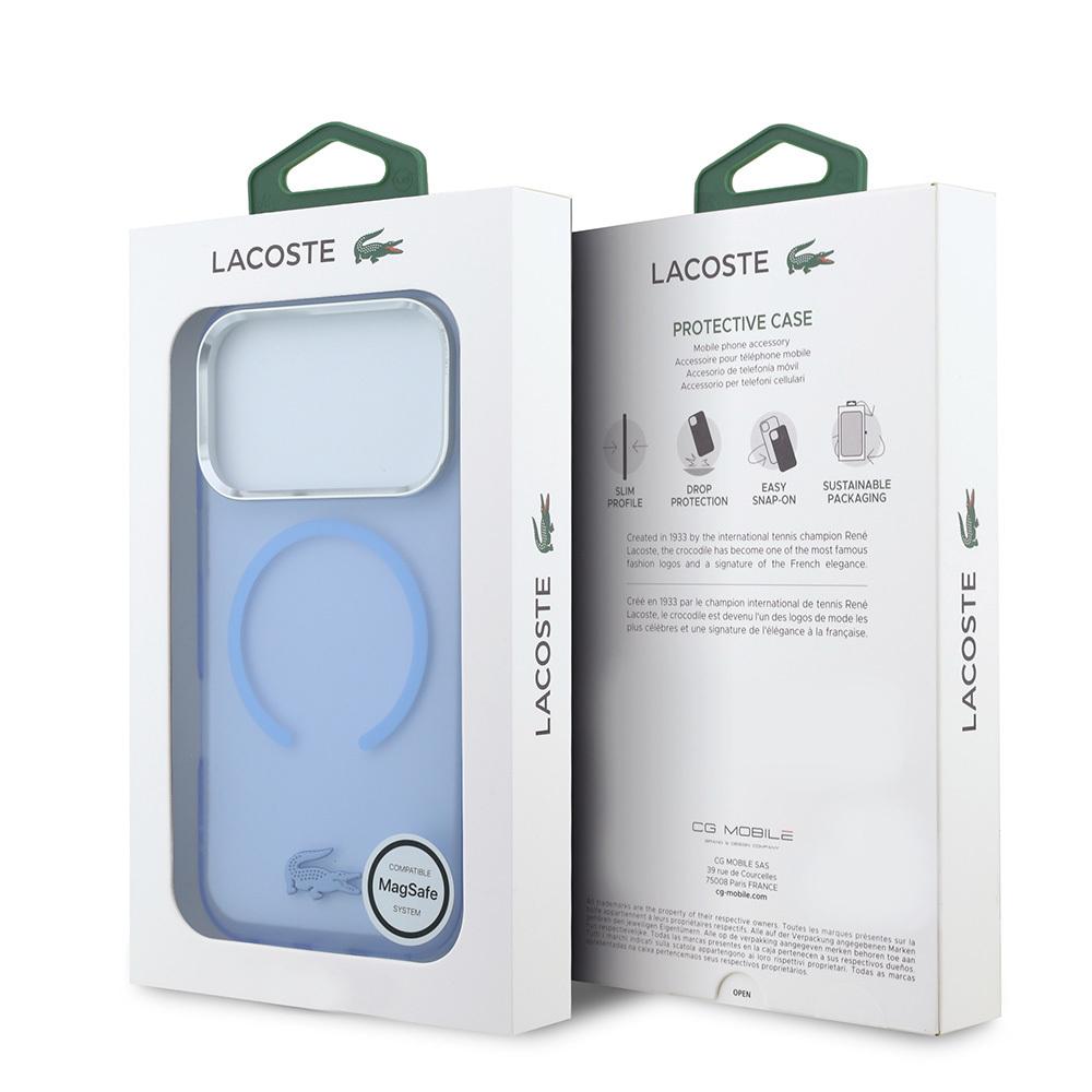 Apple iPhone 18 Pro Max Kılıf Lacoste Orjinal Lisanslı M-safe C-Magnet İkonik Timsah Logolu IML Frosted Kapak - 4