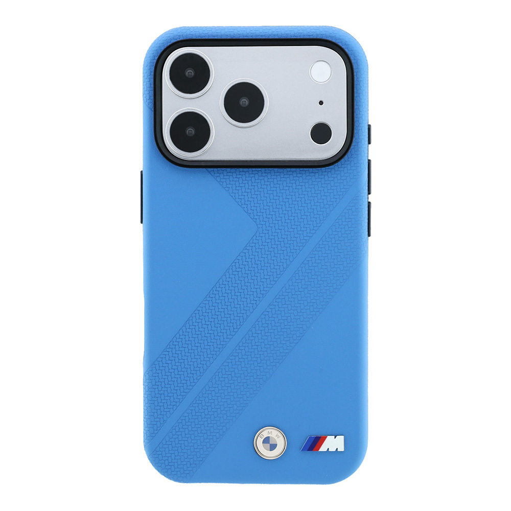 Apple iPhone 18 Pro Kılıf BMW Orjinal Lisanslı M-safe Şarj Özellikli M Logolu Lastik İzi Desenli Kapak - 2