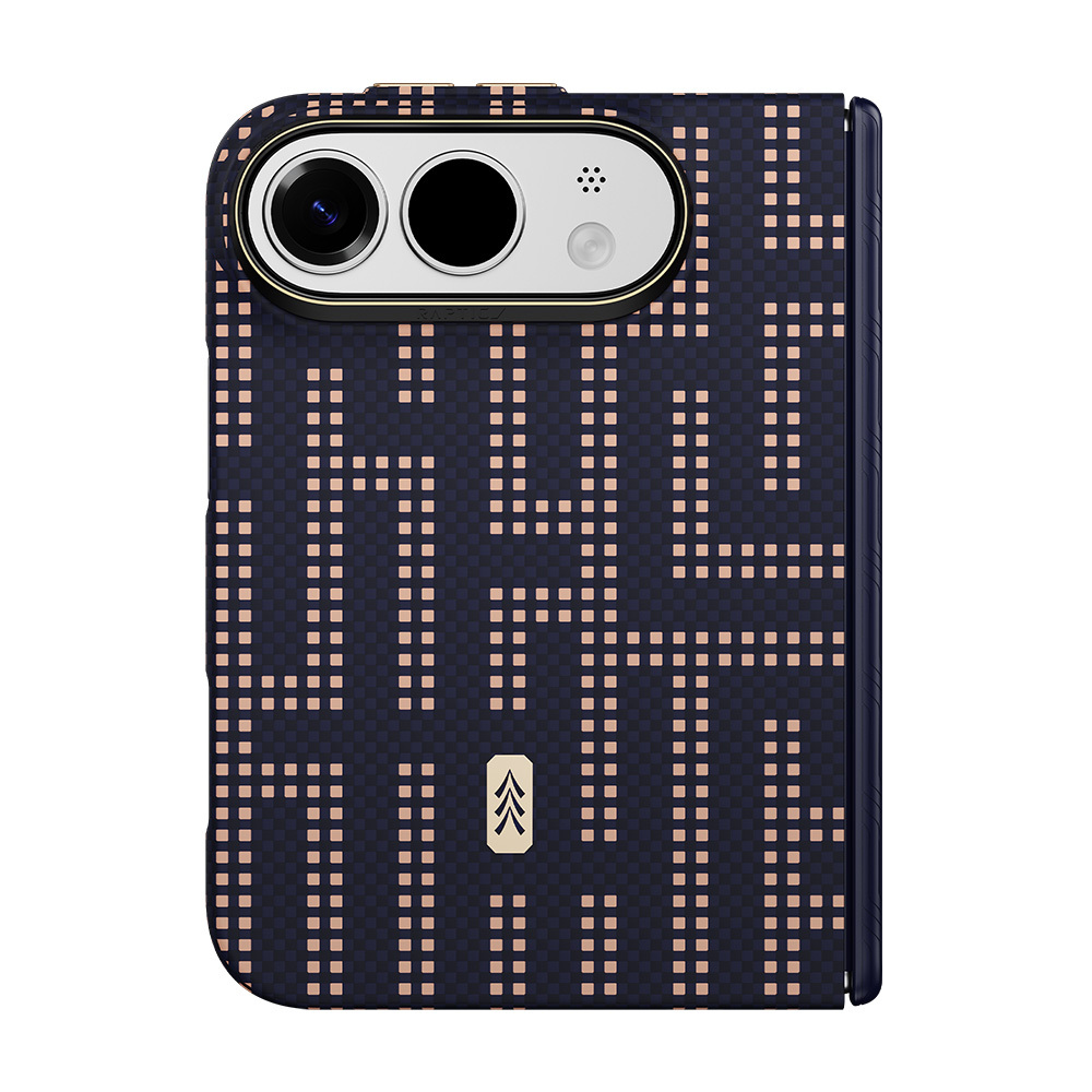 Apple iPhone Duo (Fold) Kılıf M-safe Şarj Özellikli Raptic Aramid SkinPro Grid Serisi Karbon Kapak - 2