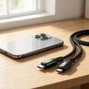 Go Des GD-UC575 Type-C to Type-C PD Örgü Tasarımlı Hızlı Şarj Özellikli Data ve Şarj Kablosu 40W 3M - 1
