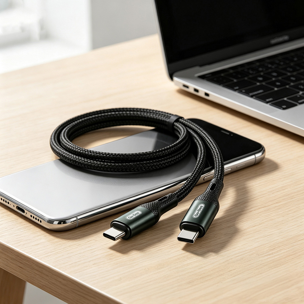 Go Des GD-UC575 Type-C to Type-C PD Örgü Tasarımlı Hızlı Şarj Özellikli Data ve Şarj Kablosu 40W 3M - 2