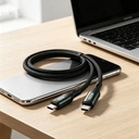 Go Des GD-UC575 Type-C to Type-C PD Örgü Tasarımlı Hızlı Şarj Özellikli Data ve Şarj Kablosu 40W 3M - 2