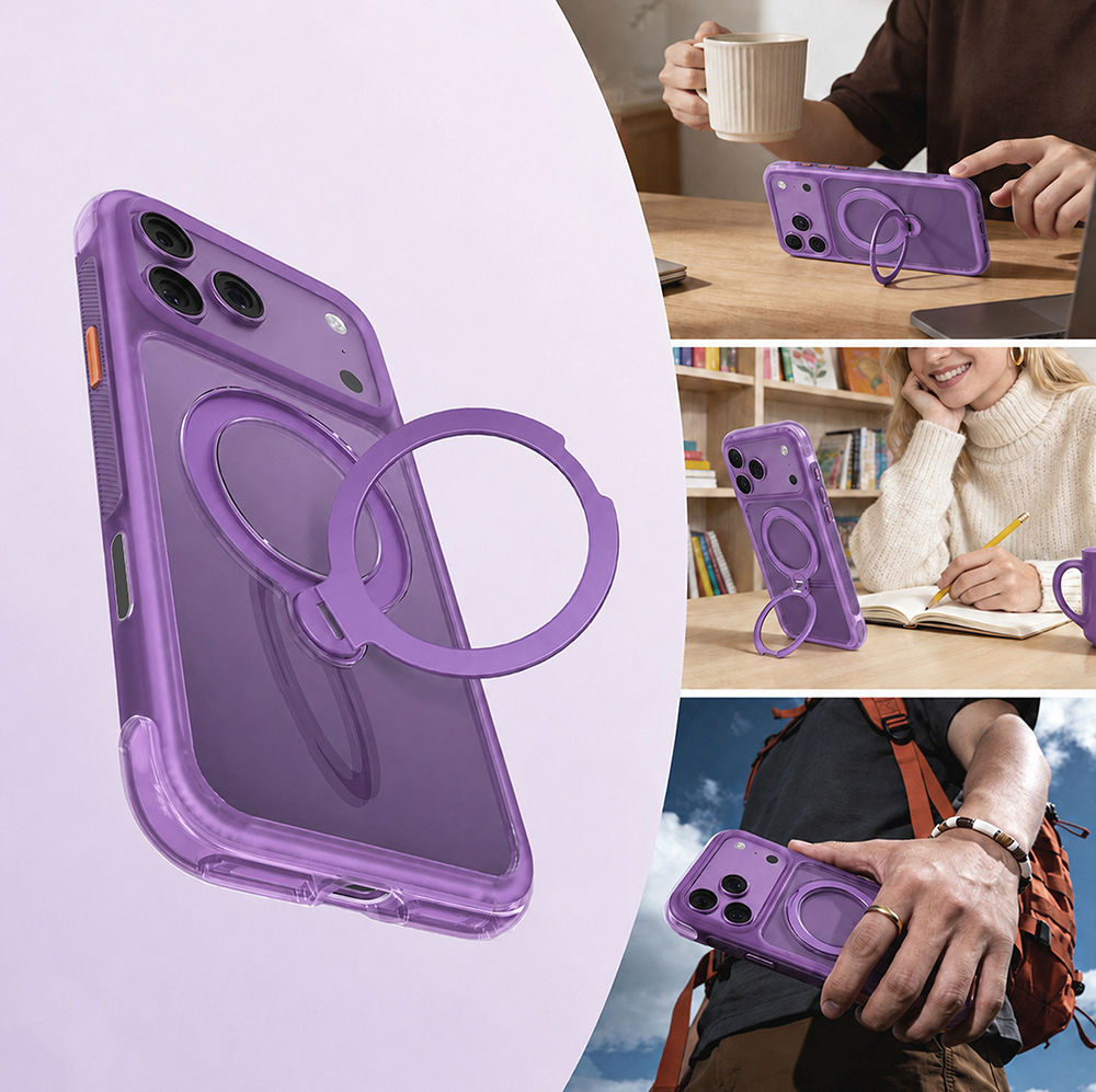 Apple iPhone 18 Pro Kılıf M-safe Şarj Özellikli Standlı Airbag Tasarımlı Mutural Air Shield Serisi Kapak - 4