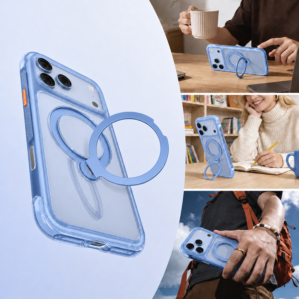 Apple iPhone 18 Pro Kılıf M-safe Şarj Özellikli Standlı Airbag Tasarımlı Mutural Air Shield Serisi Kapak - 5