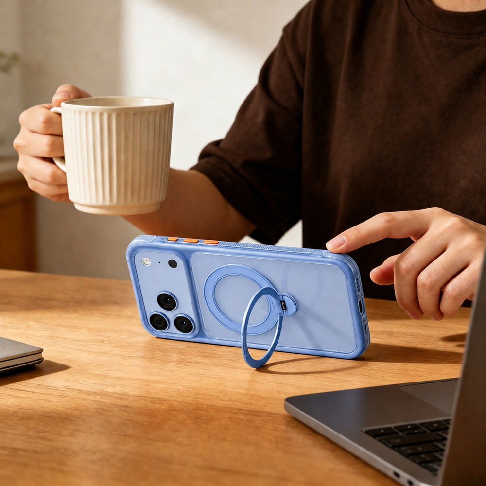Apple iPhone 18 Pro Max Kılıf M-safe Şarj Özellikli Standlı Airbag Tasarımlı Mutural Air Shield Serisi Kapak - 5