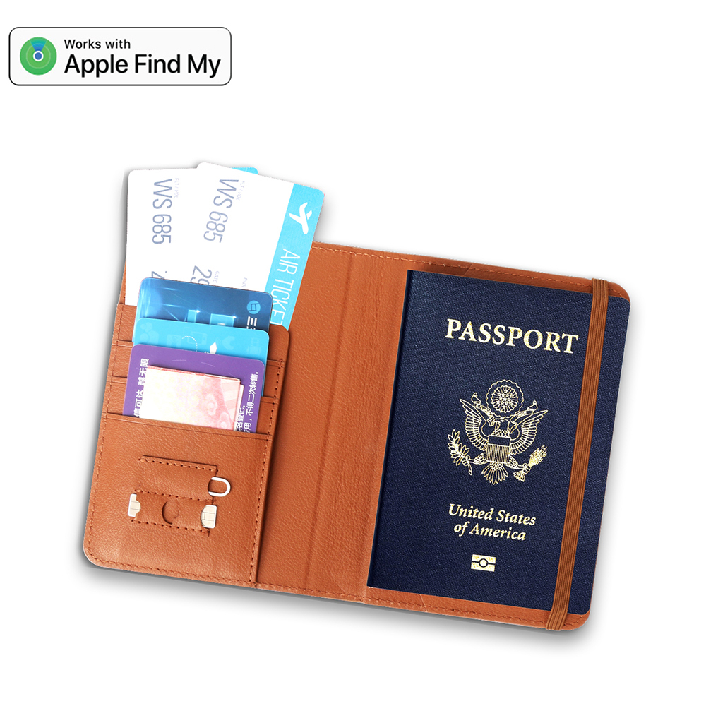 Micflip K02 iOS Cihazlar İçin FindMy Özellikli Pasaport Kart ve Sim Bölmeli Mikrofiber Kablosuz ve Pin Şarj Özellikli Deri Cüzdan - 1
