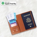 Micflip K02 iOS Cihazlar İçin FindMy Özellikli Pasaport Kart ve Sim Bölmeli Mikrofiber Kablosuz ve Pin Şarj Özellikli Deri Cüzdan - 3