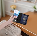 Micflip K02 iOS Cihazlar İçin FindMy Özellikli Pasaport Kart ve Sim Bölmeli Mikrofiber Kablosuz ve Pin Şarj Özellikli Deri Cüzdan - 1
