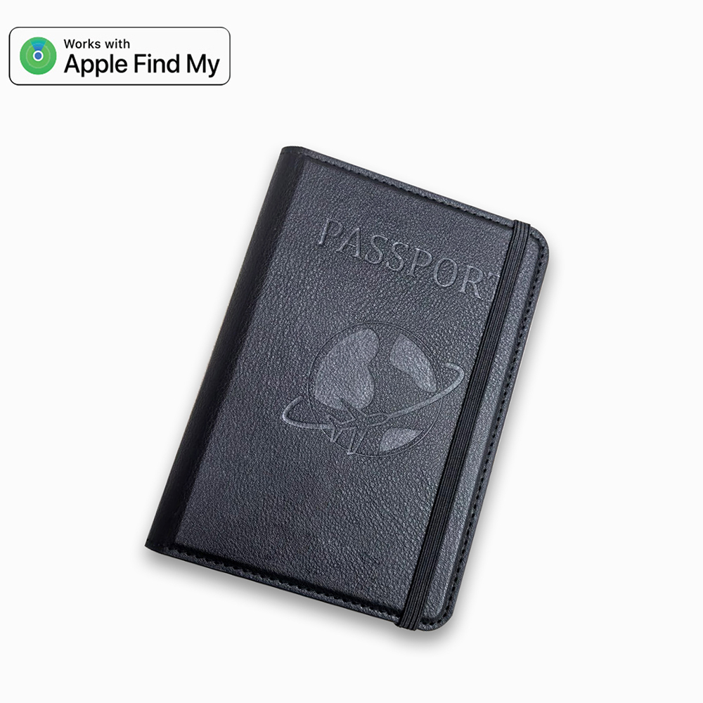 Micflip K02 iOS Cihazlar İçin FindMy Özellikli Pasaport Kart ve Sim Bölmeli Mikrofiber Kablosuz ve Pin Şarj Özellikli Deri Cüzdan - 3