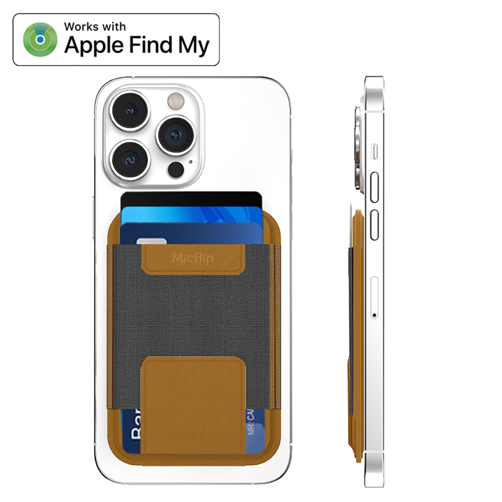 Micflip P065 Ultra İnce Tasarım iOS Cihazlara Özel Kablosuz ve Pin Şarj Özellikli FindMy Destekli Magnetik Standlı Kartlık - 1