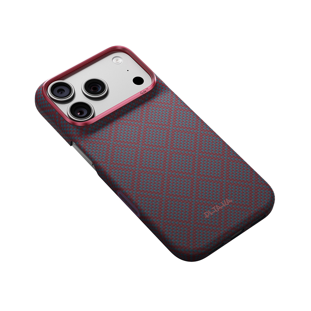 Apple iPhone 18 Pro Kılıf M-safe Şarj Özellikli Aramid Karbon Fiber Pitaka Argyle Serisi Kapak - 2