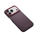 Apple iPhone 18 Pro Kılıf M-safe Şarj Özellikli Aramid Karbon Fiber Pitaka Argyle Serisi Kapak - 2