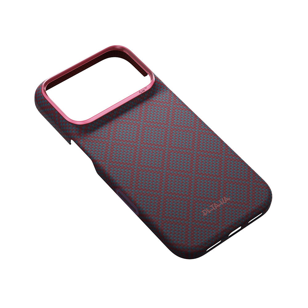 Apple iPhone 18 Pro Kılıf M-safe Şarj Özellikli Aramid Karbon Fiber Pitaka Argyle Serisi Kapak - 4