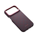 Apple iPhone 18 Pro Kılıf M-safe Şarj Özellikli Aramid Karbon Fiber Pitaka Argyle Serisi Kapak - 4