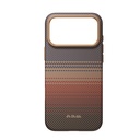 Apple iPhone 18 Pro Kılıf M-safe Şarj Özellikli Pitaka Tactile Woven Sunset-Moonrise Aramid Serisi Summa Kapak - 2