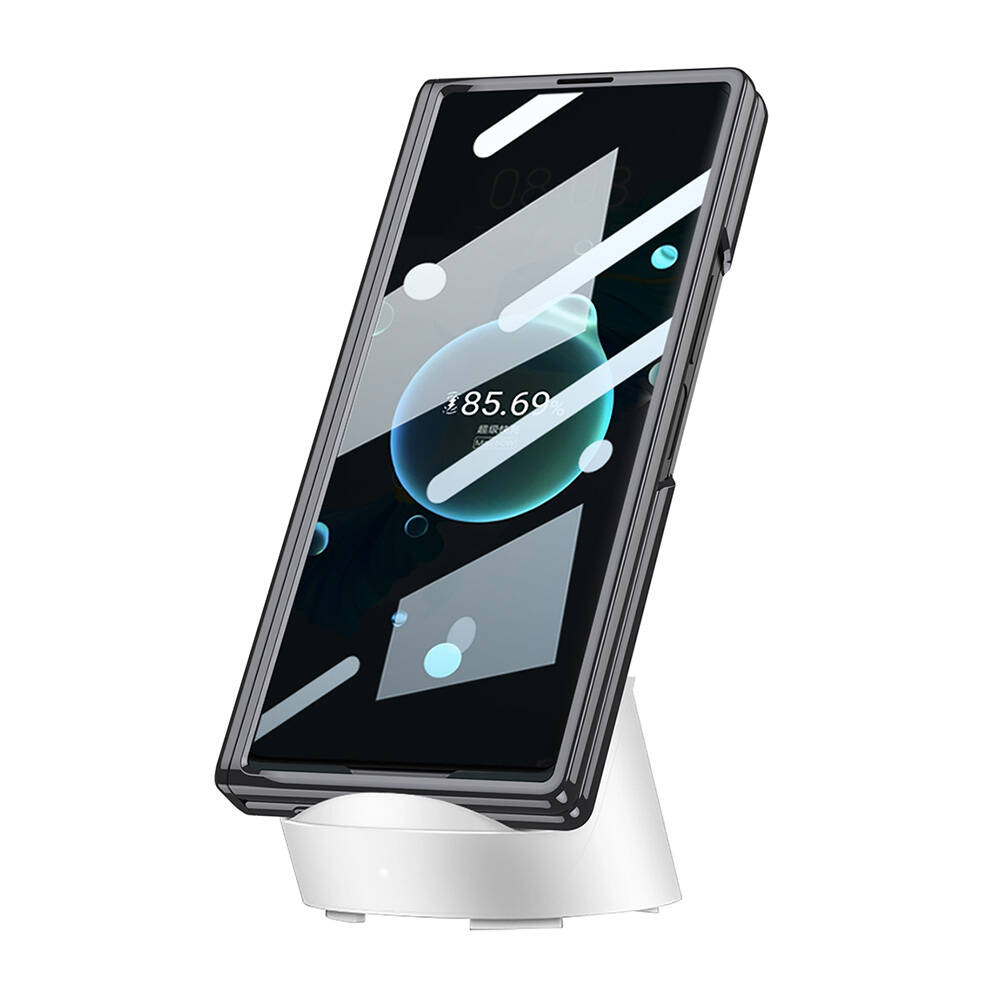 ​Samsung Galaxy Z Fold 6 Uyumlu Kılıf Deri Kalem Bölmeli Standlı Zore Kıpta Premium Kılıf - 3