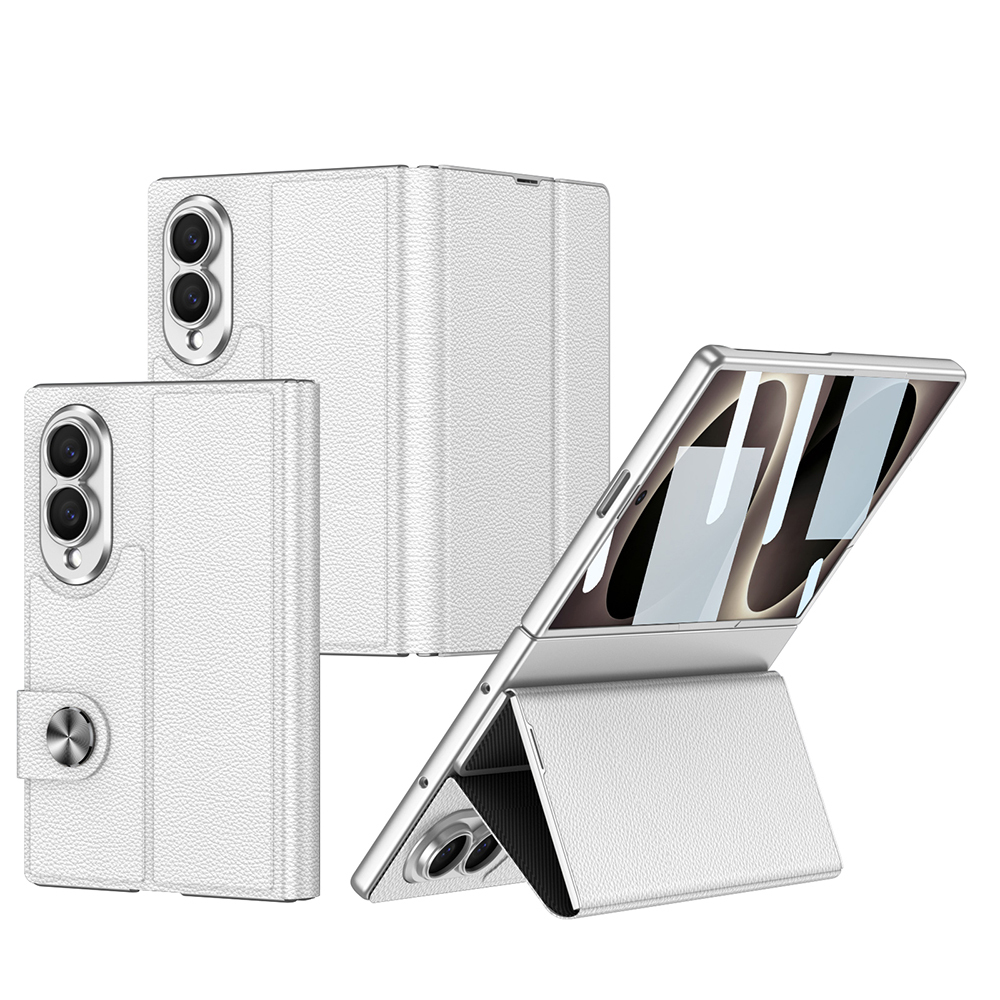 Galaxy Z Fold 8 Kılıf Karbon Fiber Tasarımlı Magnetik Tokalı Kartlıklı Zore Kıpta Zegna Kapak - 1