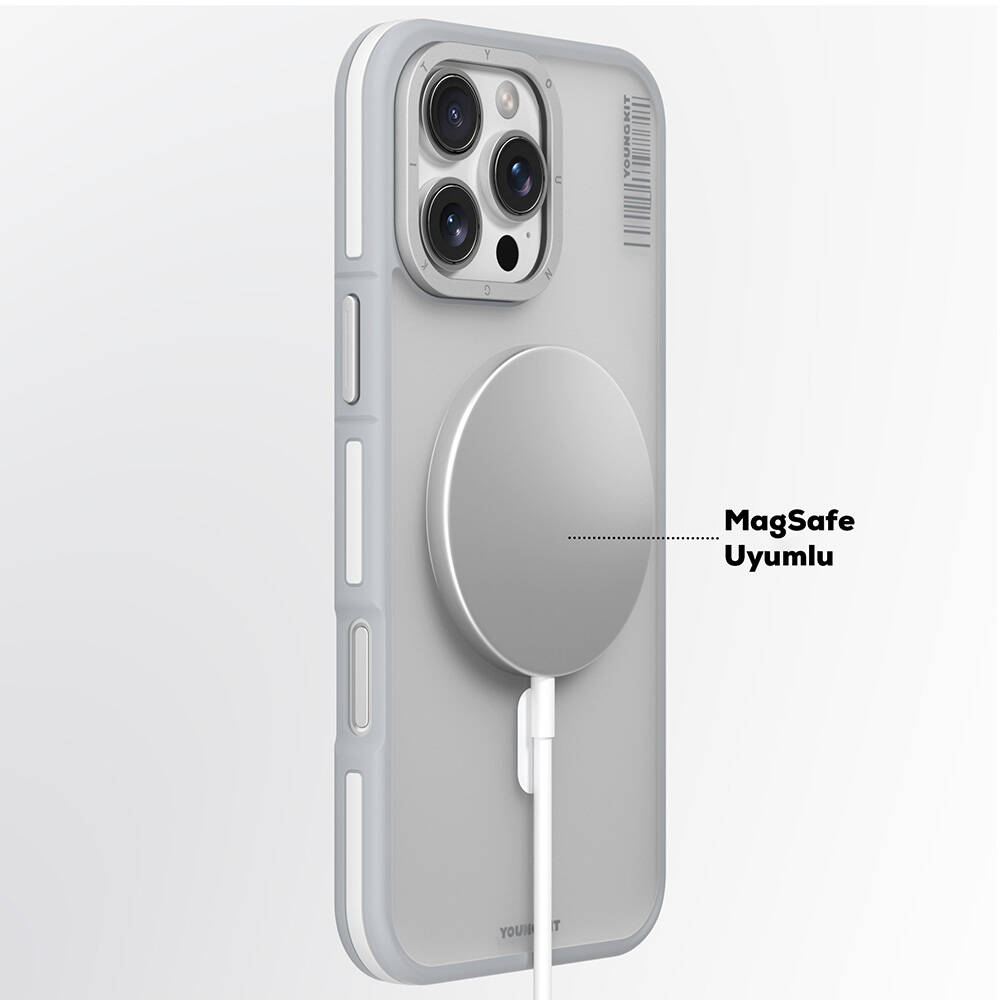 Apple iPhone 16 Pro Max Kılıf Magsafe Şarj Özellikli Youngkit Rock Sand Serisi Kapak - 8