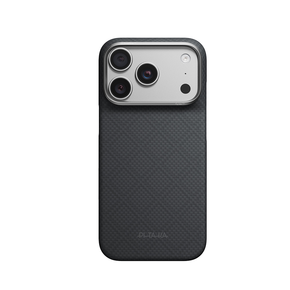 Apple iPhone 18 Pro Kılıf M-safe Şarj Özellikli Aramid Karbon Fiber Pitaka Argyle Serisi Kapak - 5