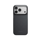 Apple iPhone 18 Pro Kılıf M-safe Şarj Özellikli Aramid Karbon Fiber Pitaka Argyle Serisi Kapak - 5