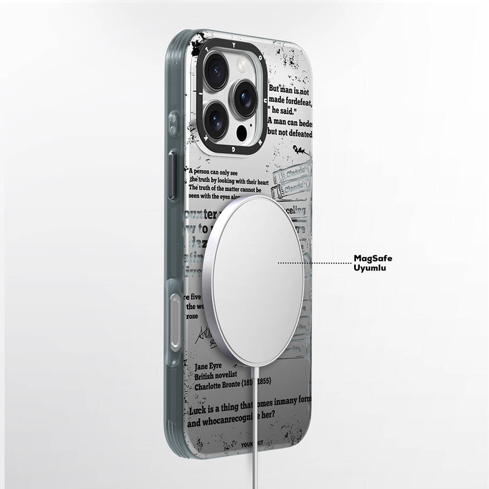 Apple iPhone 16 Pro Max Kılıf Magsafe Şarj Özellikli YoungKit Literary Serisi Classic Kapak - 1